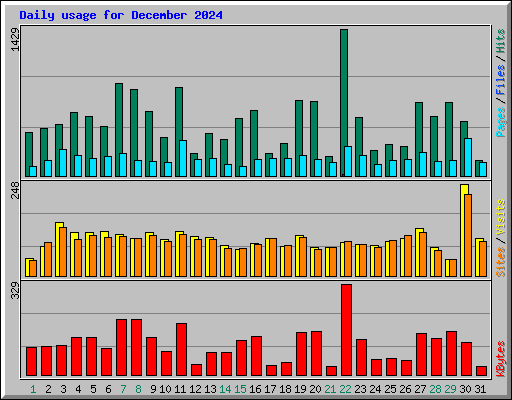 Daily usage for December 2024
