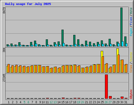 Daily usage for July 2025